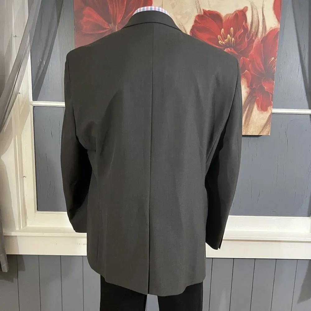 Chaps Blazer‎ Mens 46R Polyester Blend Stretch Sport Coat Suit Jacket Gray